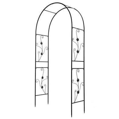 Outdoor Garden Arch Plant Climbing Frame Support Rack Lawn Backyard Decoration Black