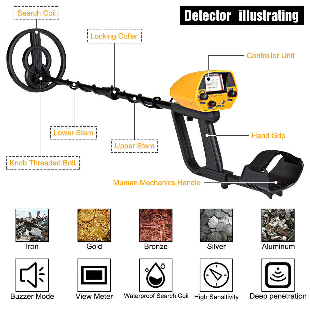 Deep Underground Metal Detector Professional Hunt Treasure Gold Coins Waterproof