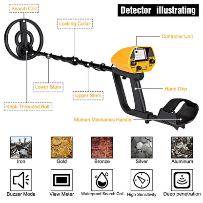 Deep Underground Metal Detector Professional Hunt Treasure Gold Coins Waterproof