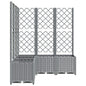 vidaXL Garden Planter with Trellis Light Grey 120x120x136 cm PP