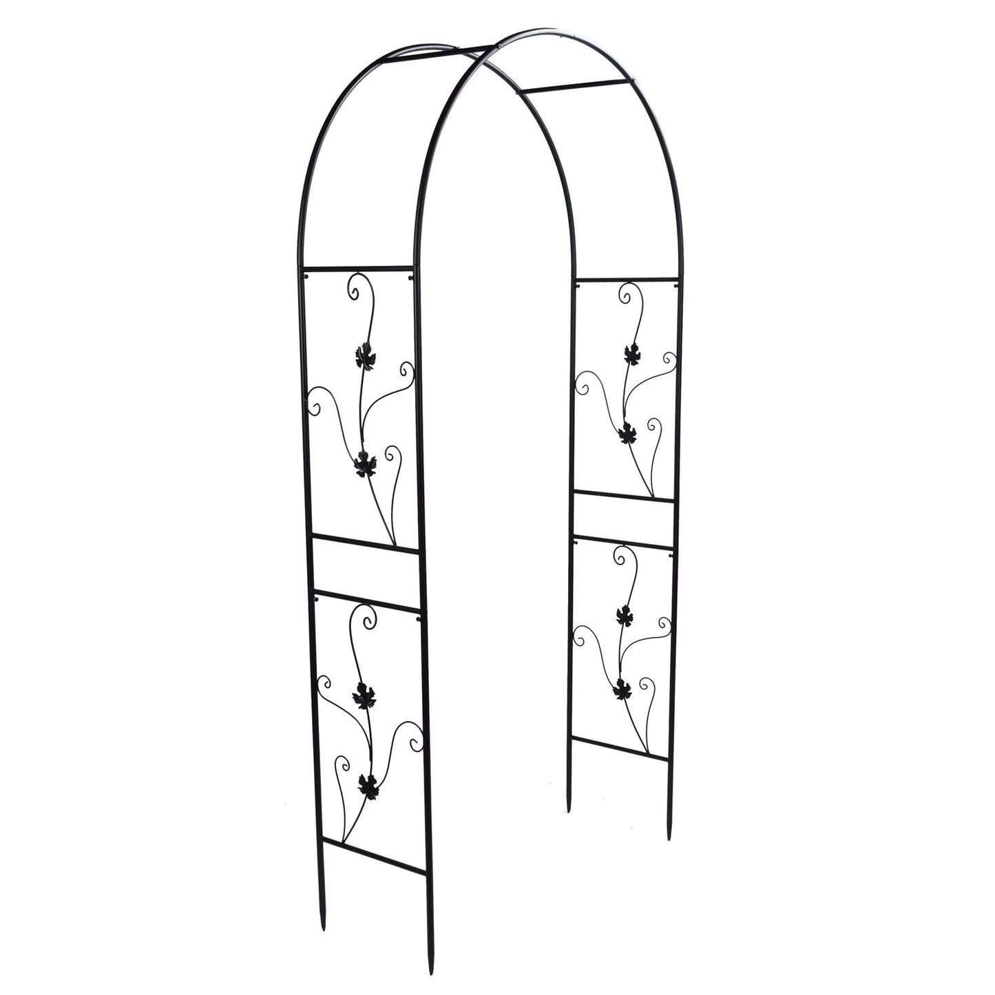 Outdoor Garden Arch Plant Climbing Frame Support Rack Lawn Backyard Decoration Black